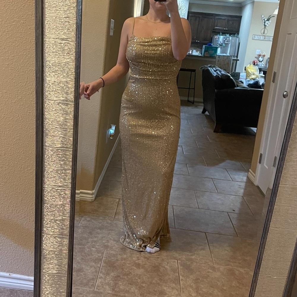 Gold sequence dress